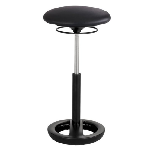 Scranton & Co 32" Backless Drafting Chair in Black Vinyl