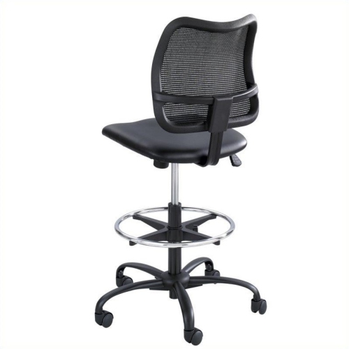 Scranton & Co Extended-Height Vinyl Drafting Chair in Black