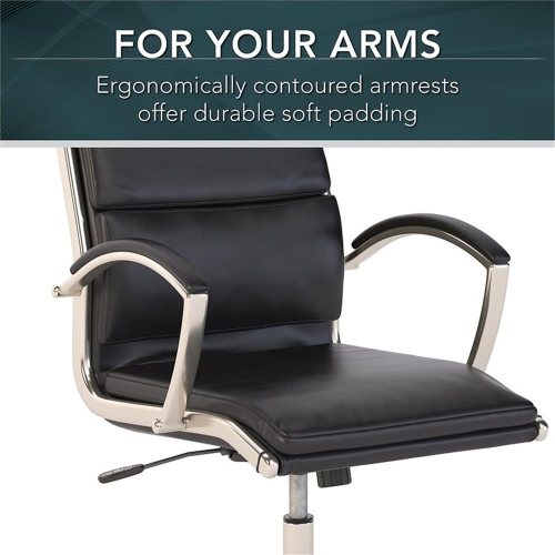 Bush Business Furniture Modelo High Back Leather Executive Office Chair in Black