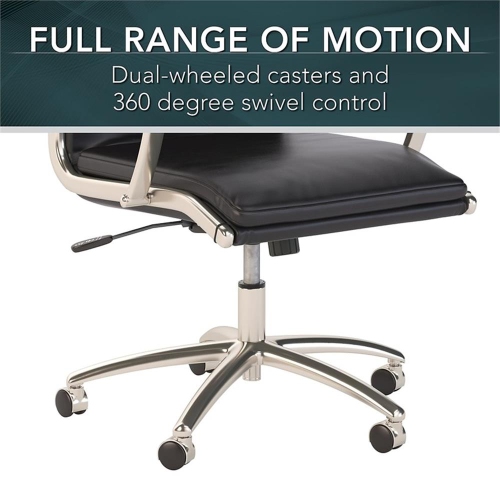 Bush Business Furniture Modelo High Back Leather Executive Office Chair in Black