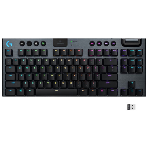 Refurbished - Logitech G915 TKL LIGHTSPEED Wireless Backlit Mechanical Tactile Gaming Keyboard - Carbon English920-009495