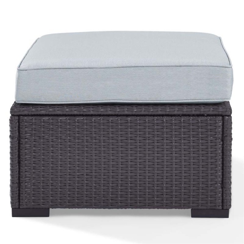 Crosley Biscayne Patio Ottoman in Brown and Mist