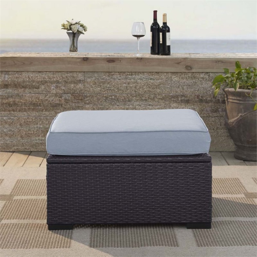 Crosley Biscayne Patio Ottoman in Brown and Mist