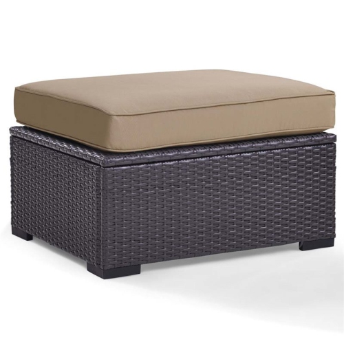 Crosley Biscayne Patio Ottoman in Brown and Mocha