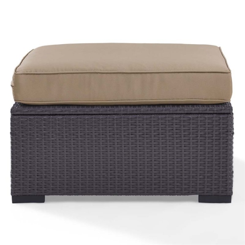 Crosley Biscayne Patio Ottoman in Brown and Mocha