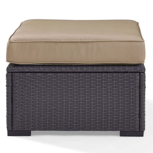 Crosley Biscayne Patio Ottoman in Brown and Mocha