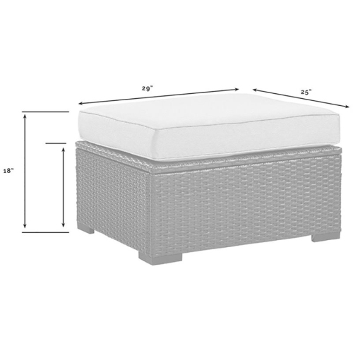 Crosley Biscayne Patio Ottoman in Brown and Mocha