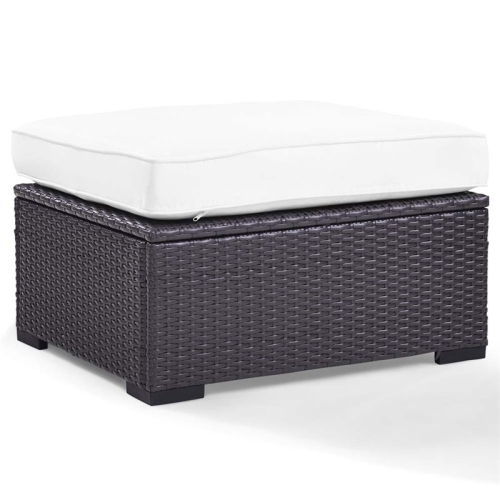 CROSLEY FURNITURE  Biscayne Patio Ottoman In Brown And In White