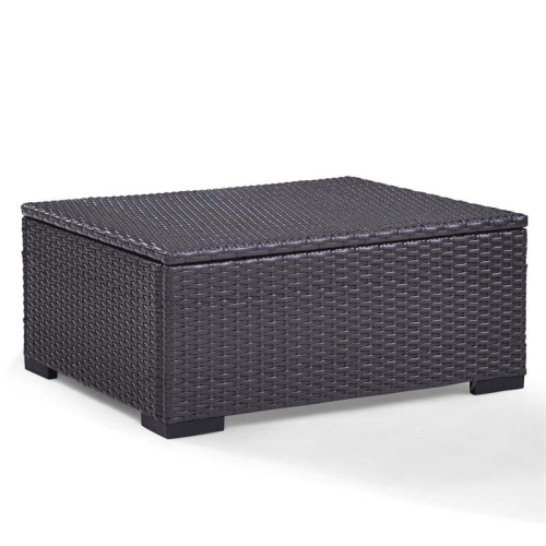 Crosley Biscayne Patio Ottoman in Brown and White
