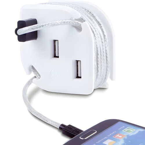 GE Wrap-N-Charge 3-Port 3.4A 17W Usb Wall Charger