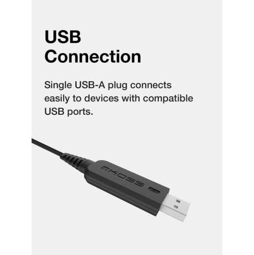 Koss Headset CS295-USB Mono with Boom Mic Noise Cancelling USB Pillow Soft Ear Cushion 8ft Cord