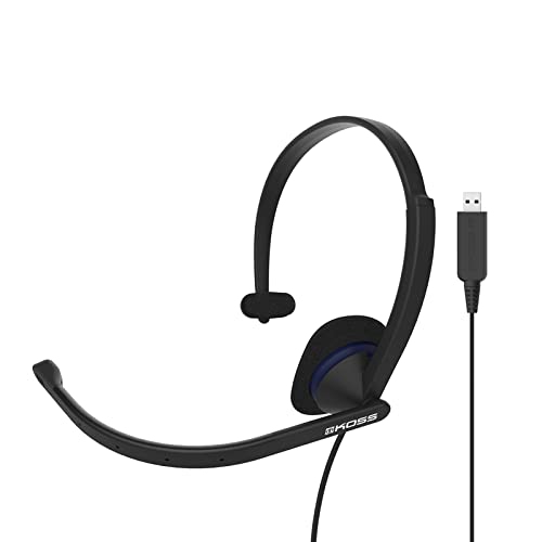 Koss Headset CS195-USB Mono with Boom Mic Noise Cancelling USB 8ft Cord