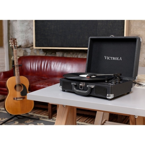 Tourne-disque rétro à 3 vitesses VSC-550BT de Victrola - Noir - CRETIFIED REMIS à NEUF