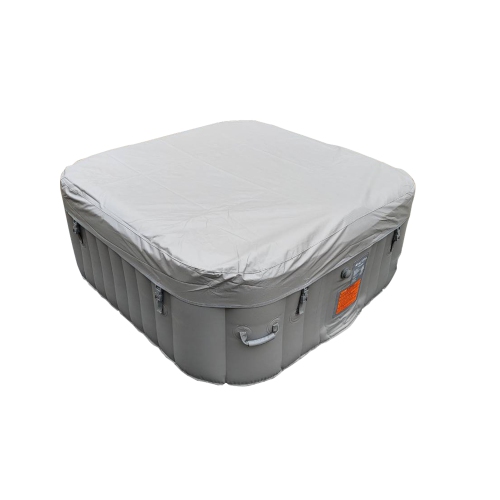 ALEKO HTISQ6GY Square Inflatable Jetted Hot Tub with Cover - 6 Person - 265 Gallon - Gray