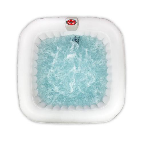 ALEKO HTISQ6GY Square Inflatable Jetted Hot Tub with Cover - 6 Person - 265 Gallon - Gray