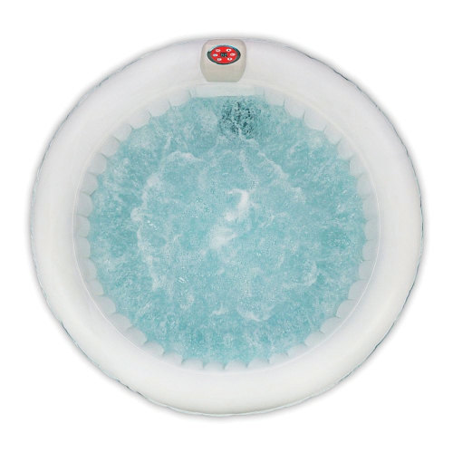 ALEKO HTIR6GYBR Round Inflatable Jetted Hot Tub Spa With Cover - 6 Person - 265 Gallon - Brown