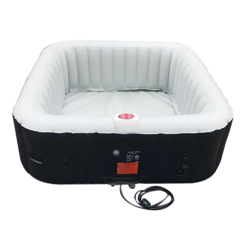ALEKO HTISQ6GYBK Square Inflatable Jetted Hot Tub with Cover - 6 Person - 265 Gallon - Black