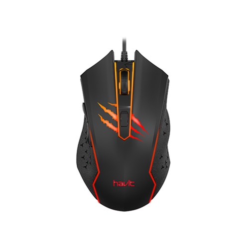 Havit USB2.0 wired 2400DPI with cool breathing Rainbow LED light design 6 buttons gaming mouse
