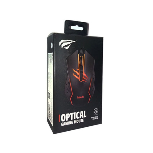 Havit USB2.0 wired 2400DPI with cool breathing Rainbow LED light design 6 buttons gaming mouse