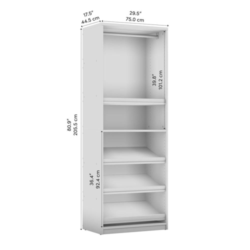 Organisateur de placard Cielo 29,5 po - Gris écorce et blanc
