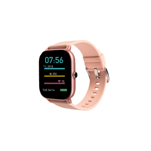 NDUR Smartwatch Pink with 24/7 Heart Rate Tracking & Multi-Phone Compatibility