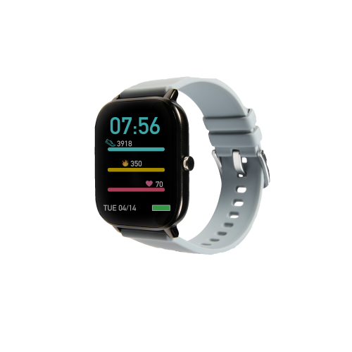 NDUR Smartwatch Smokey Grey with 24/7 Heart Rate Tracking & Multi-Phone Compatibility