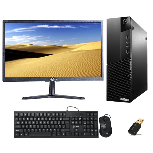 Refurbished - Lenovo ThinkCentre M83 SFF - with New Tecnii 20" monitor Intel Core i5 4th Gen@3.2GHz 16GB DDR3 RAM 1TB SSD Win 10USB Keyboard and Mice