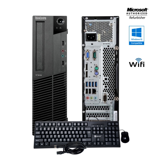 Refurbished - Lenovo ThinkCentre M83 SFF - with New Tecnii 20" monitor Intel Core i5 4th Gen@3.2GHz 16GB DDR3 RAM 1TB SSD Win 10USB Keyboard and Mice