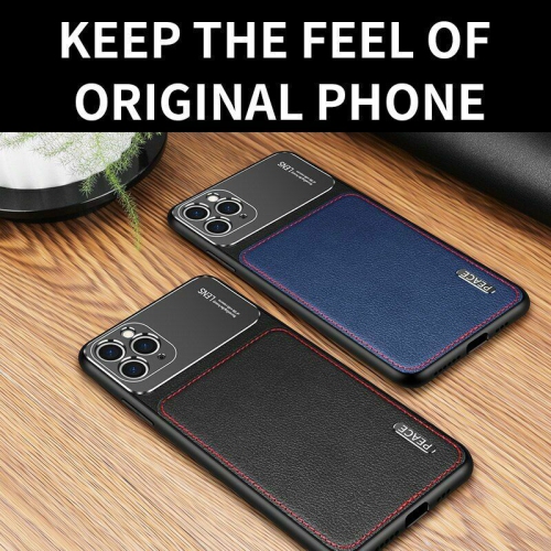 Étui en cuir de luxe avec dos en métal et aluminium mat pour iPhone 12 Pro Max