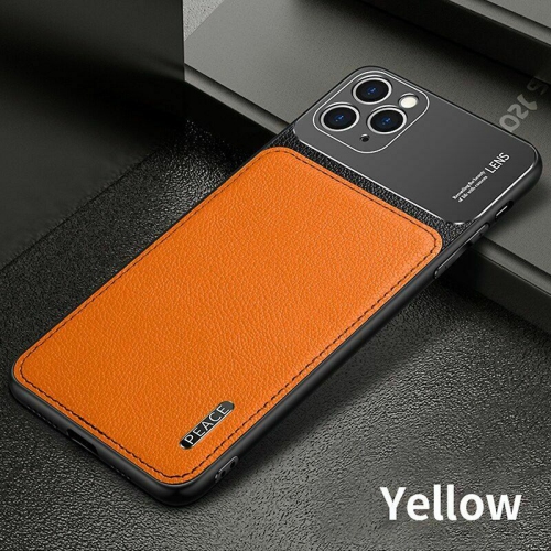 Étui cuir mat aluminium métal coque arrière Texture Etui de Protection pour iPhone 12 / 12 Pro