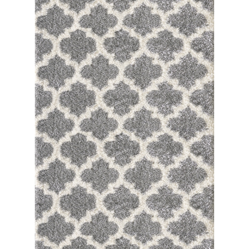 Infinite Imports – Turkish Grey and White Shag Rug 6'5" x 9'5"