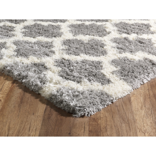 Infinite Imports – Turkish Grey and White Shag Rug 9.2' x 12.4'
