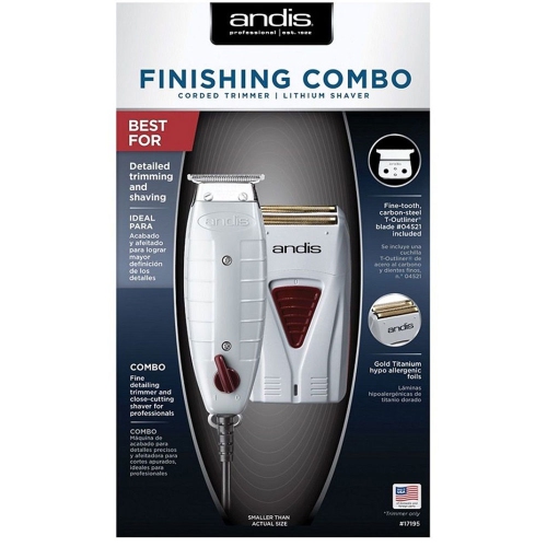 Andis Finishing Combo Detailed Gold Foil Shaver Fine Tooth T-Outliner Trimmer