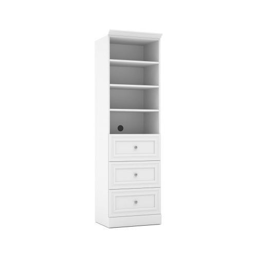 Versatile 25” Storage Unit with 3 Drawers - White