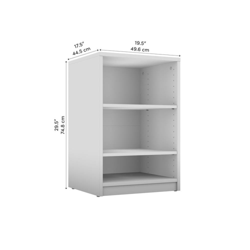 Cielo 19.5“ Low Storage Unit - Bark Grey & White