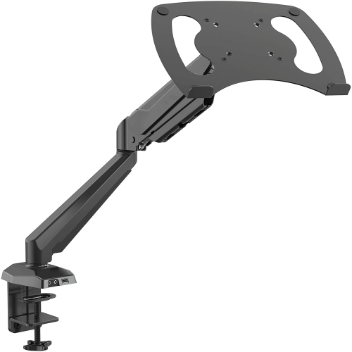 SHOPPINGALL  Fully Adjustable Single Gas Spring Laptop Mount Stand for Laptops Up to 17", Features USB 3.0 Port And Audio Port - Sa-Gm212U+D15 (Black)