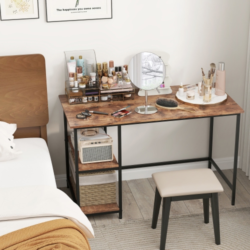 Gymax 47''/55'' Computer Desk Office Study Table Workstation Home w/ Adjustable Shelf