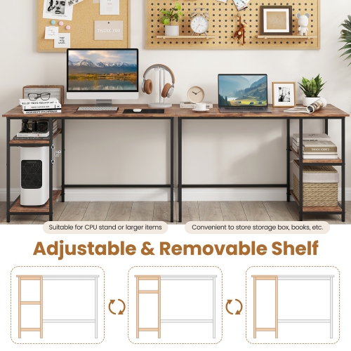 Gymax 47''/55'' Computer Desk Office Study Table Workstation Home w/ Adjustable Shelf