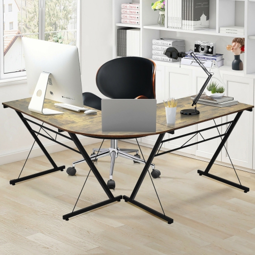 Gymax 59'' L-Shaped Corner Desk Home Office Computer Table Study Workstation