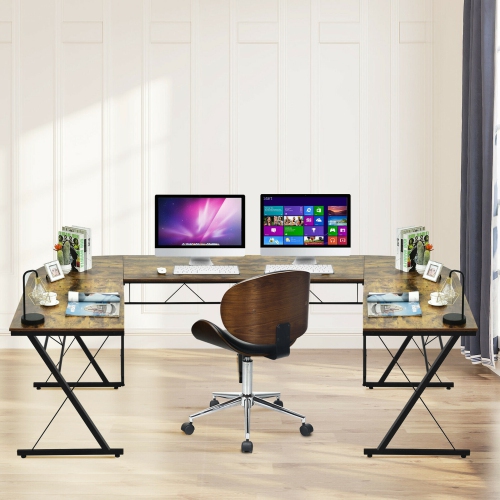 Gymax 59'' L-Shaped Corner Desk Home Office Computer Table Study Workstation