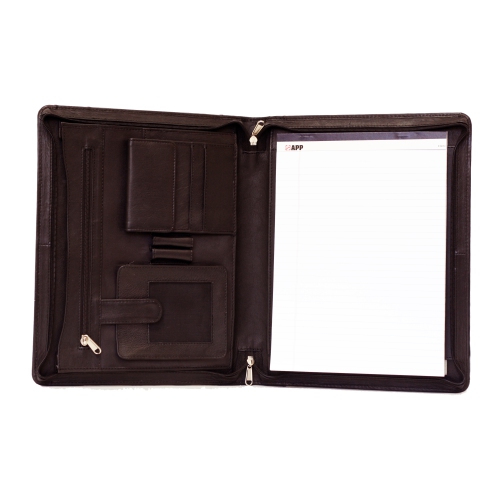 Ashlin® DESIGNER | AFONSO Zippered Portfolio SmartPhone Pocket 2 Pen Loops