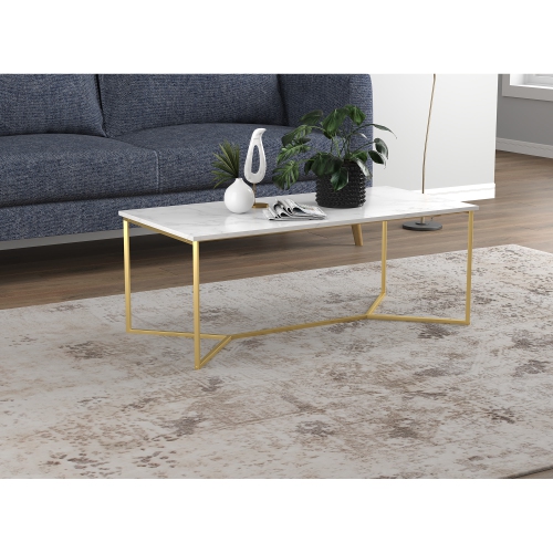 Coffee Table 44l Marble Gold Metal, Gold Coffee Table Set Canada