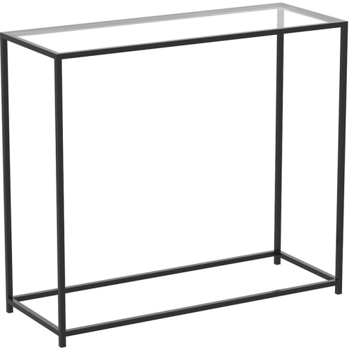 Console Table 31L Glass Metal in Black