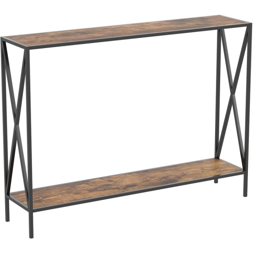SAFDIE & CO.  Console Table 39.5L Reclaimed Wood 1 Shelf Black Metal In Brown