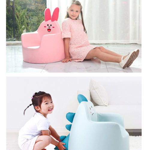 KidsVIP Kids and Toddlers Comfy PU Leather Sofa Chair – Bunny Rabbit Themed Activity Lounge Armchair Furniture for Ages 1-4