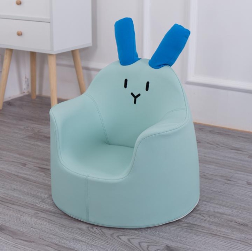 KidsVIP Kids and Toddlers Comfy PU Leather Sofa Chair – Bunny Rabbit Themed Activity Lounge Armchair Furniture for Ages 1-4