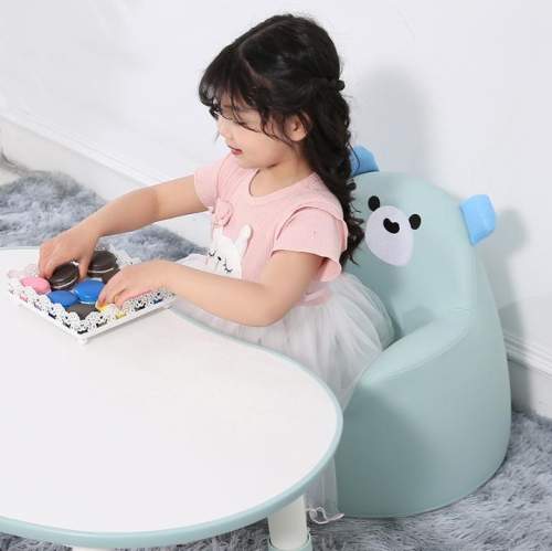KidsVIP Kids and Toddlers Comfy PU Leather Sofa Chair – Bunny Rabbit Themed Activity Lounge Armchair Furniture for Ages 1-4