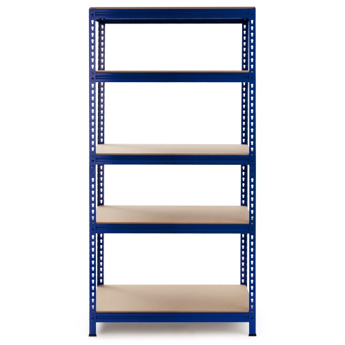 Gymax 73'' Metal 5-Tier Garage Storage Rack Shelf Freestanding w/ Adjustable Unit Blue
