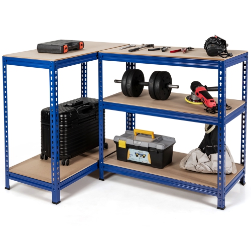 Gymax 73'' Metal 5-Tier Garage Storage Rack Shelf Freestanding w/ Adjustable Unit Blue