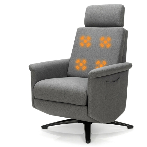 GYMAX  Massage Recliner Chair Swivel Single Sofa Lounge W/adjustable Headrest